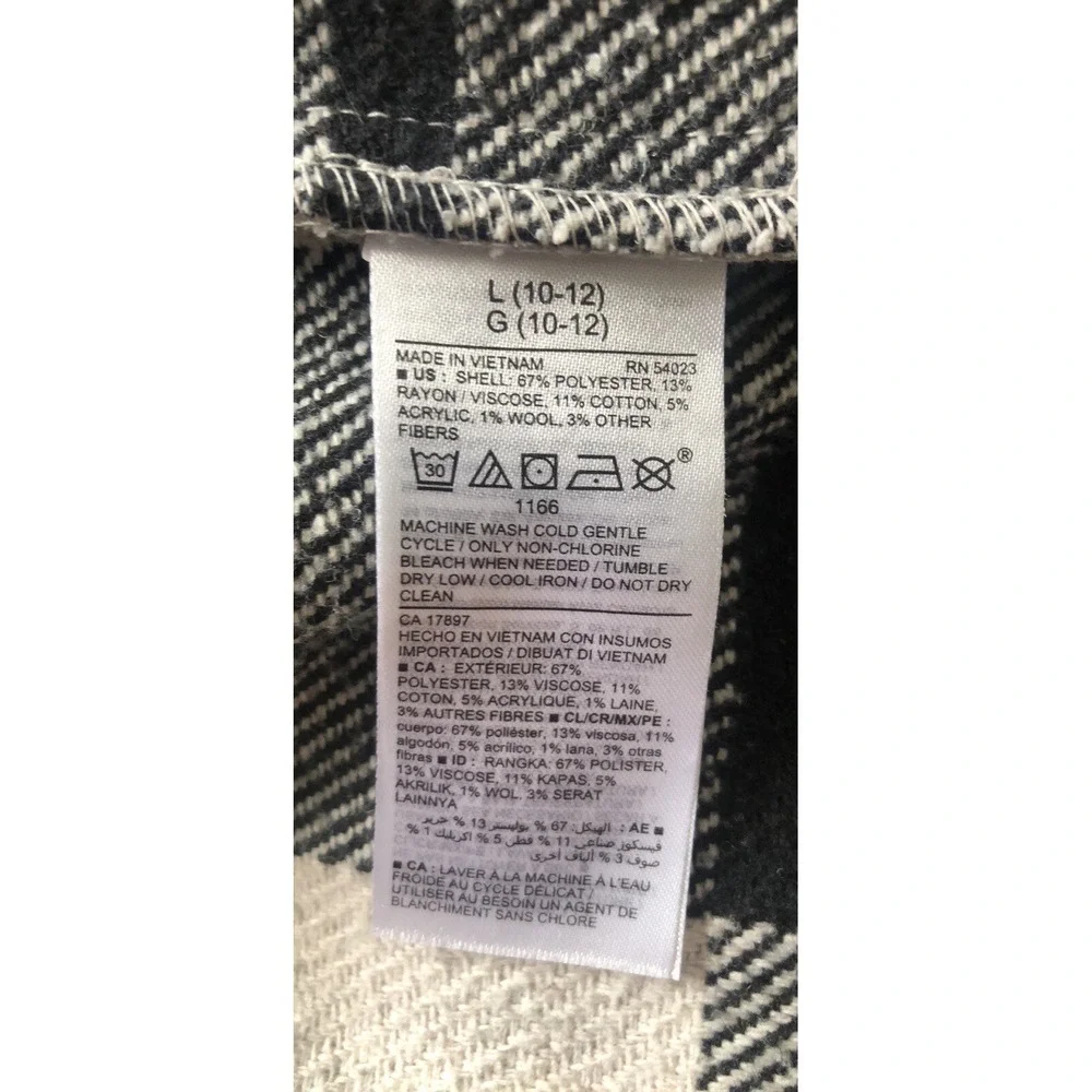 Old Navy Kids Plaid Shacket‎ Woven Shirt Size L 10-12
